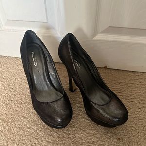 Shimmery also heels.